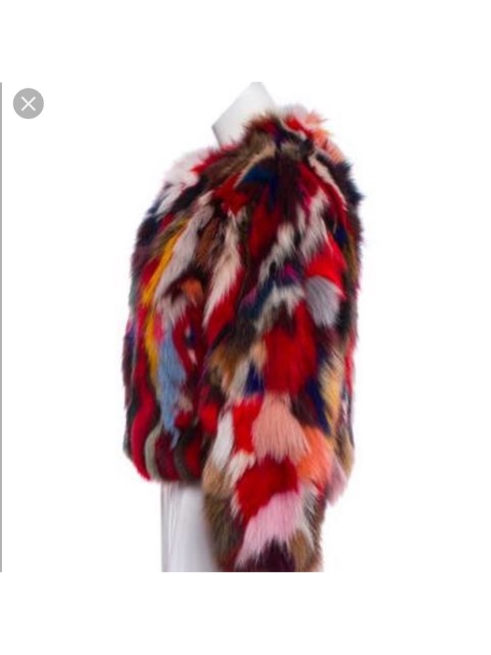 NWT Rebecca Minkoff Rachel Rainbow Fox Fur Coat Size M - Picture 7 of 9